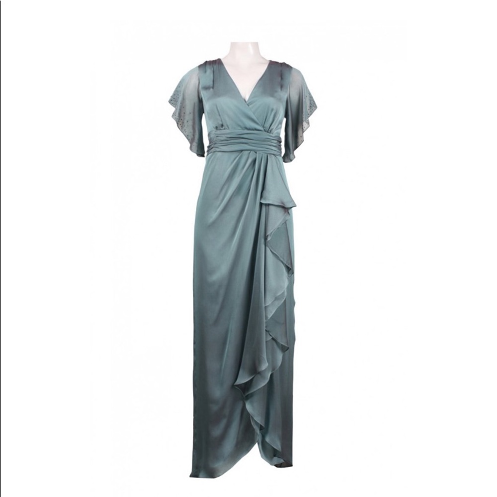 Adrianna Papell Ruched Waist Draped Chiffon Dress